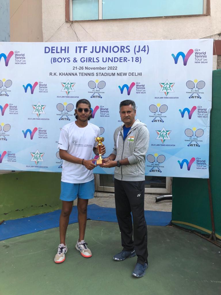 Krish Tyagi of kar won the Boys Singles in the ITF J4 Tournament